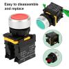 22 mm Waterproof Momentary/Self-Resetting/Self-Locking Flat Round-Head Push Button Switch, 10 A, 1NO/1NC, Blue, 1NO view 4