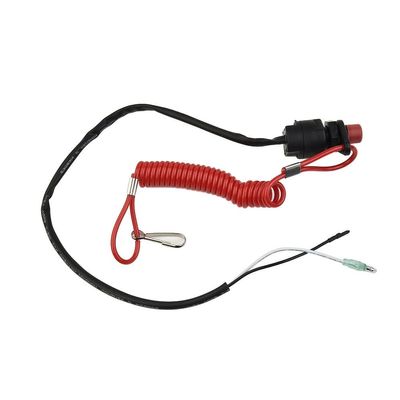 ZYNCUE Outboard Motor Kill Switch with Safety Lanyard, Key Cord, Engine Shutoff, Boat for Boats, Black Wire, Direct Ground, 27.9 x 55.2 cm, Manual Shift Knob, Transom