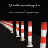High-Visibility Metal Safety Bollard with Reflective Stripes view 2