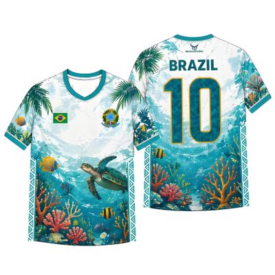 Brazil Soccer T-Shirt 2026 Men's/Women's Jersey with 3D Flag Print