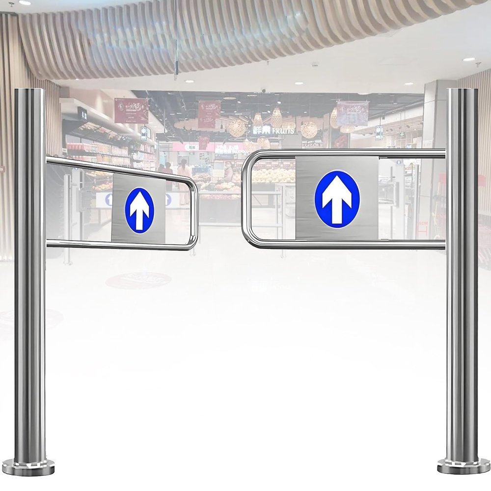 IndustrialSwing Gate, Metal Entrance Gate for Warehouses, Stores, and Shopping Centers, 1 m Wide