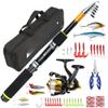 NiuLumea Short Fishing Rod and Reel Set, Portable FRP Rod with 5.2:1 Reel, Fishing Line and Accessories, Black view 1