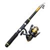 NiuLumea Short Fishing Rod and Reel Set, Portable FRP Rod with 5.2:1 Reel, Fishing Line and Accessories, Black view 3