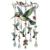 Hummingbird Wind Chime with Deep-Toned Glittering Crystal Pendant view 1
