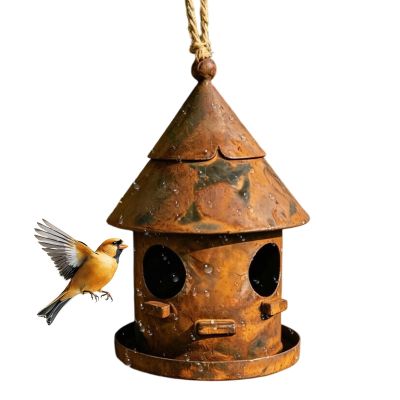 Metal Birdhouse for Outdoor Use, Decorative Vintage Cottage
