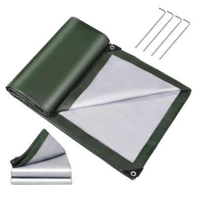 GOUJIAN Tent Groundsheet, 300 x 250 cm, Waterproof, Thickened, Foldable, with 4 Pegs