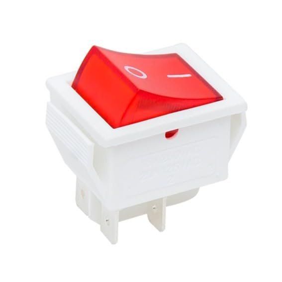 KiraKira Illuminated Rocker Switch, Red On/Off, DPST, 20 A 125 V / 16 A 240 V, 4-Pin, Panel Mount