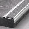 L-Shaped Stair Edge Profile with Replaceable Rubber Insert, Gray view 2