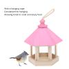 Cryfokt Wooden Birdhouse with Roof, Durable Design, Hanging Outdoor House, for the Garden, 1 Unit (PINK) view 3
