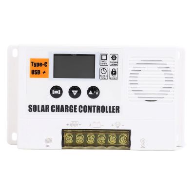 Asixxsix Solar Charge Controller, 12V/24V Auto, LCD, USB 5V/2A, PWM, 30A