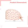 Tressify 6-Pack Women's Bouffant Caps, Red Cherry Blossom, Cotton, Adjustable Tie view 3