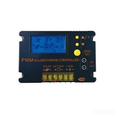 30 A PWM Solar Charge Controller, 12 V/24 V Auto-Detect, LCD Backlight, Dual USB 5 V/2 A