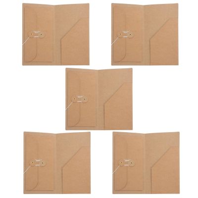 5-Pack Kraft Paper Travel Notebook Inserts with Double Pockets