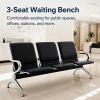 Yqyc 3-Seat Reception Bench with Armrests and Upholstery, Metal Frame, for Offices & Salons, Supports up to 600 kg, 175 x 78 x 66 cm view 3
