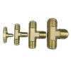 1/4", 3/8", 1/2" and 3/4" SAE Standard Flare Brass Tee Connector, 3-Way Pipe Fitting Adapter for Air Conditioners, with Nut, 15.88 mm (5/8") view 3
