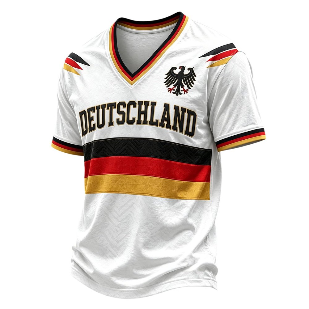 2026 World Cup Germany Football Fan T-Shirt, Short Sleeve, Gray, L