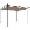 HETFTJN Taupe Pergola with Retractable Roof, 295 x 292 x 230 cm view 1
