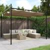 HETFTJN Taupe Pergola with Retractable Roof, 295 x 292 x 230 cm view 2