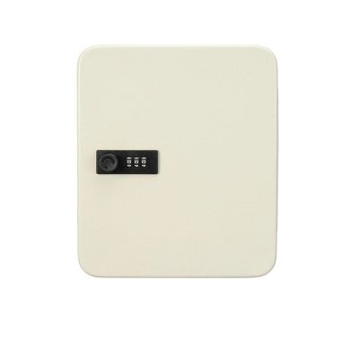 Wall-Mount Key Safe with Combination Lock, 20-Position, White