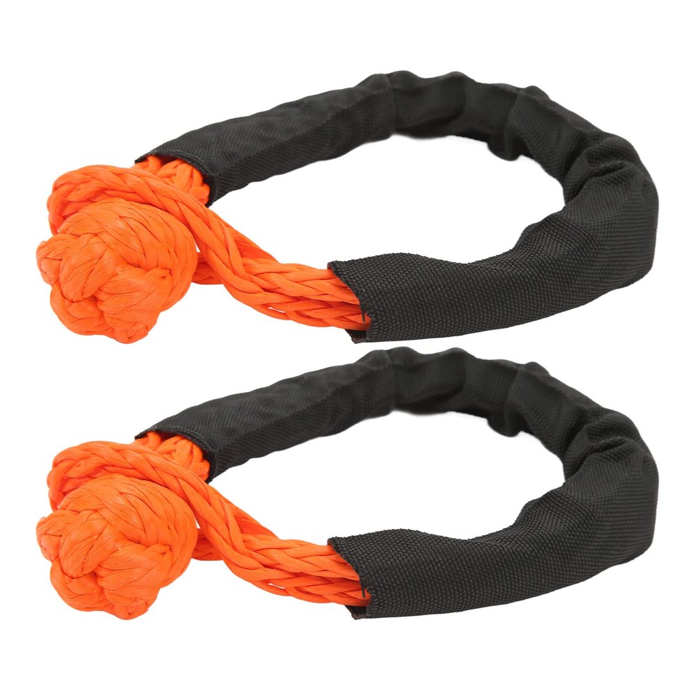 Bediffer Soft Shackle Recovery Rope, High Tensile Strength, Lightweight, for Boating, Camping and Climbing, 2 x 8 mm, Portable, UV-Resistant, Orange