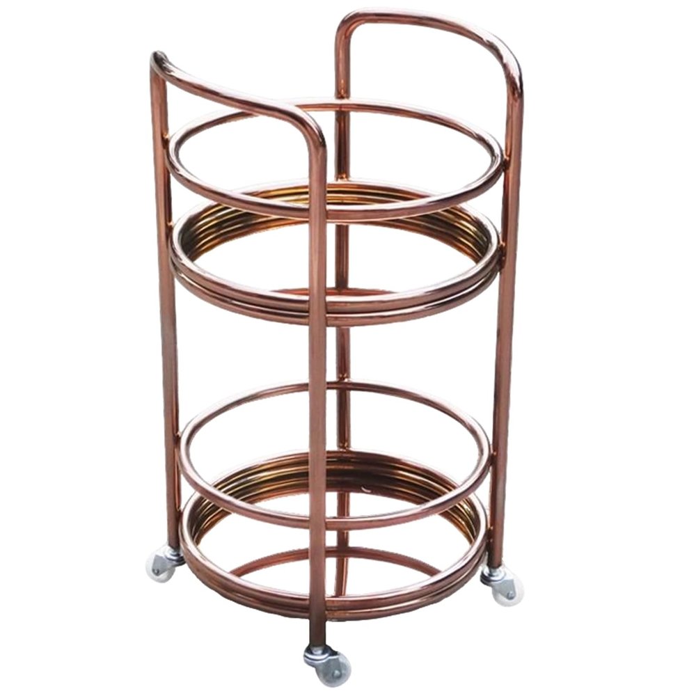 Elegant 2-Tier Round Wedding Serving Cart with Wheels