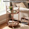 Elegant 2-Tier Round Wedding Serving Cart with Wheels view 3