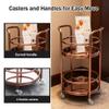Elegant 2-Tier Round Wedding Serving Cart with Wheels view 4