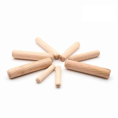 RhineCart Basics 100-Piece Fluted Wood Dowel Pins, 8 mm x 40 mm