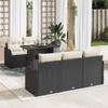 sephironlbb 6-Piece Black Poly Rattan Outdoor Lounge Sofa Set with Cushions view 1