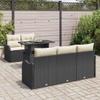 sephironlbb 6-Piece Black Poly Rattan Outdoor Lounge Sofa Set with Cushions view 2