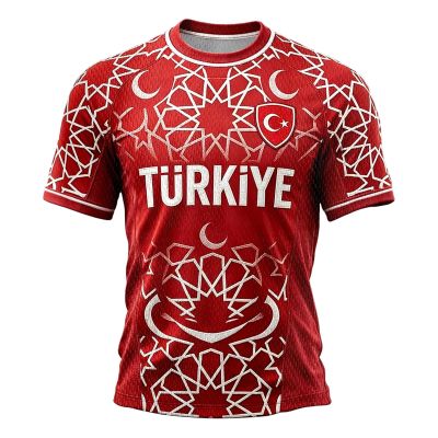 2026 Turkey Graphic T-Shirt, Crew Neck, Short Sleeve, Red, 4XL