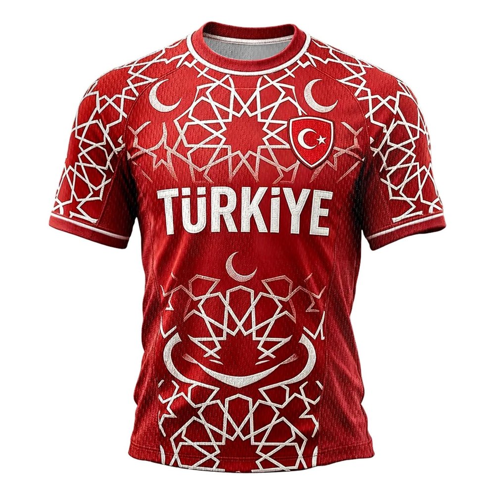 2026 Turkey Graphic T-Shirt, Crew Neck, Short Sleeve, Red, 4XL