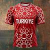 2026 Turkey Graphic T-Shirt, Crew Neck, Short Sleeve, Red, 4XL view 2