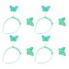 4-Pack Green Fabric and Plastic Butterfly Headbands view 1