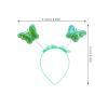 4-Pack Green Fabric and Plastic Butterfly Headbands view 2