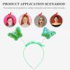 4-Pack Green Fabric and Plastic Butterfly Headbands view 3