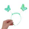 4-Pack Green Fabric and Plastic Butterfly Headbands view 4