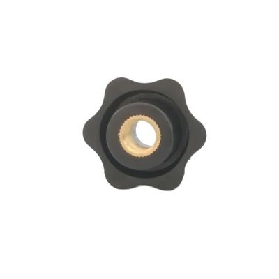 5-Piece M4 M5 M6 M8 M10 M12 Plum Hand-Tightening Knurled Nuts, Black, Perforated (M6 25)