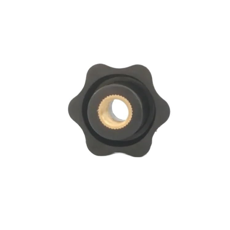 5-Piece M4 M5 M6 M8 M10 M12 Plum Hand-Tightening Knurled Nuts, Black, Perforated (M6 25)