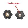 5-Piece M4 M5 M6 M8 M10 M12 Plum Hand-Tightening Knurled Nuts, Black, Perforated (M6 25) view 2