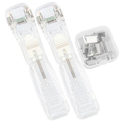 NULYLU Reusable Desktop Stapler, Mark-Free, ABS and Alloy, 1 Set, Compact Paper Stapler for School and Office