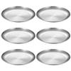 VALICLUD 6-Piece Stainless Steel Plate Set, Round, Dishwasher-Safe, Rust-Resistant view 1