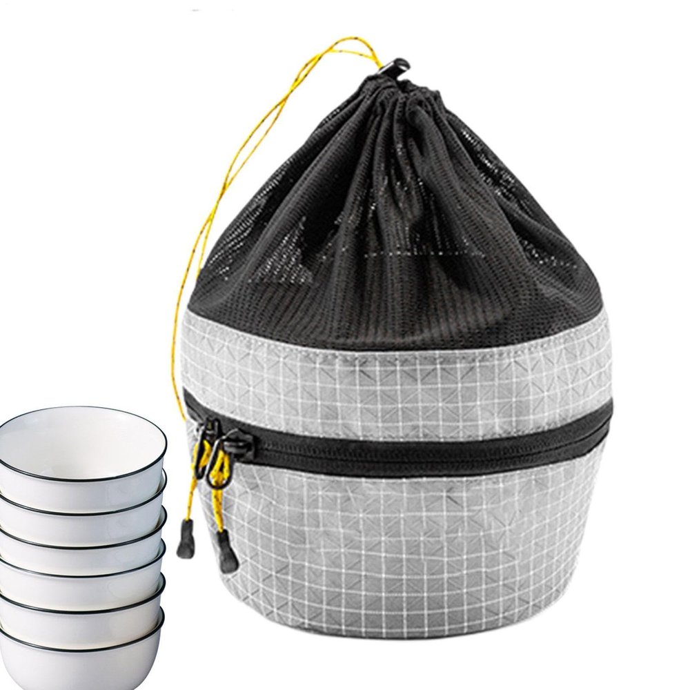 Waterproof Camping Cookware Bag with Drawstring and Zipper