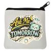 Ask Me Tomorrow Sleep Design Neoprene Coin Purse, 10 x 11 cm, White view 1