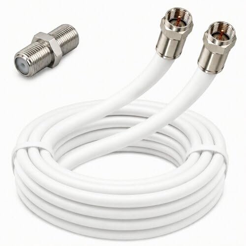 Fritz!Box 6360 Cable Deluxe Network Cable, 8K, White, with Coupler, 22 m