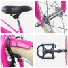IKAYAA 20/24-Inch Kids' Bike for Children 5+, 20-Inch Kids' BMX Bike with Doll Bike Seat & Basket Streamers view 4