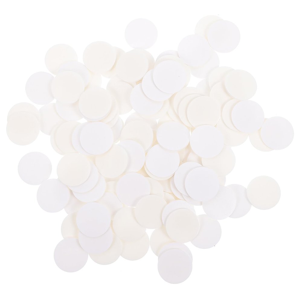 balacoo 100-Piece Round Foam Wick Stickers, White, Double-Sided