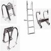 LMMIAOZ Stainless Steel 4-Step Telescoping Boat and Dock Ladder, with Pedal and Handrail, Silver view 2