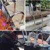 LMMIAOZ Stainless Steel 4-Step Telescoping Boat and Dock Ladder, with Pedal and Handrail, Silver view 3