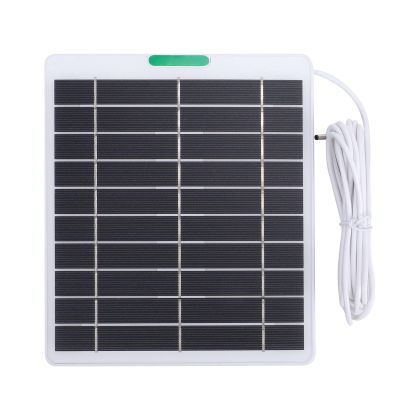 Tosuny 5V 5W Solar Charger with DC5521 Connector | High-Efficiency Panel for Ring Security Camera Doorbells (WHITE)